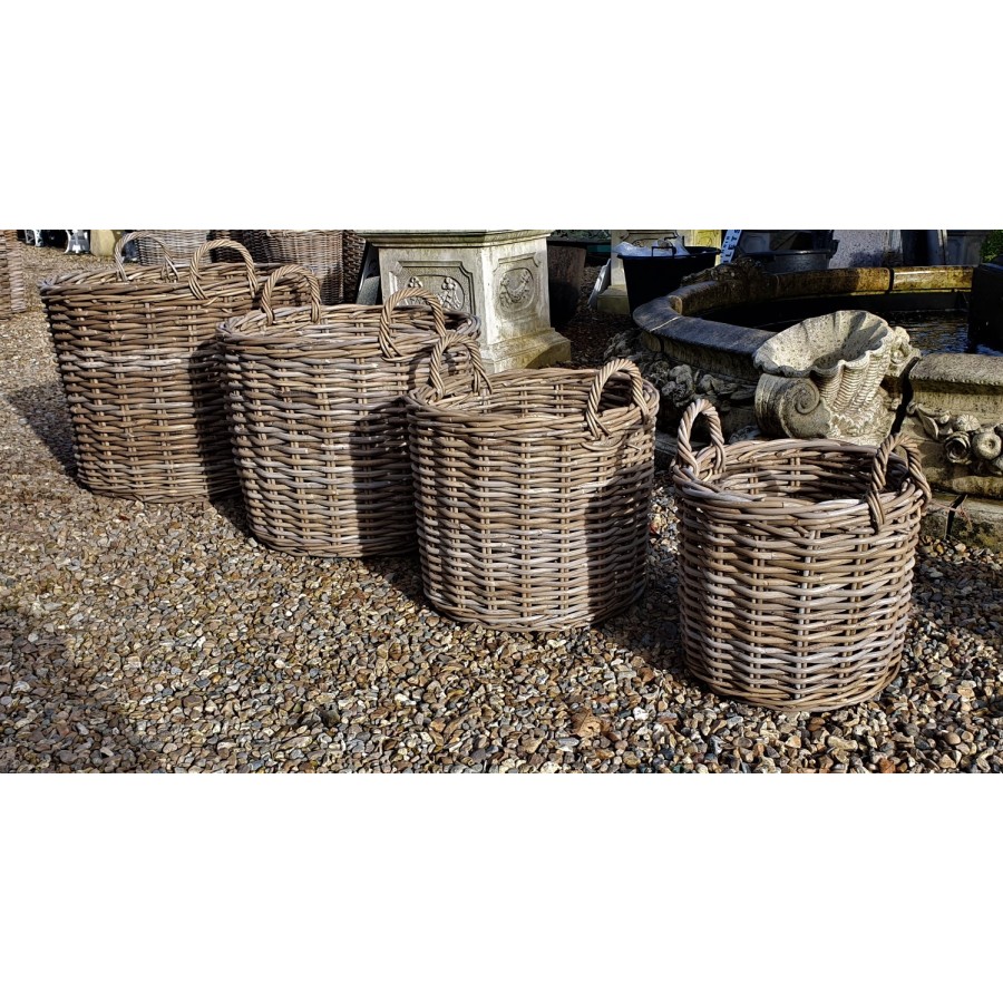 Cane Log Baskets Round